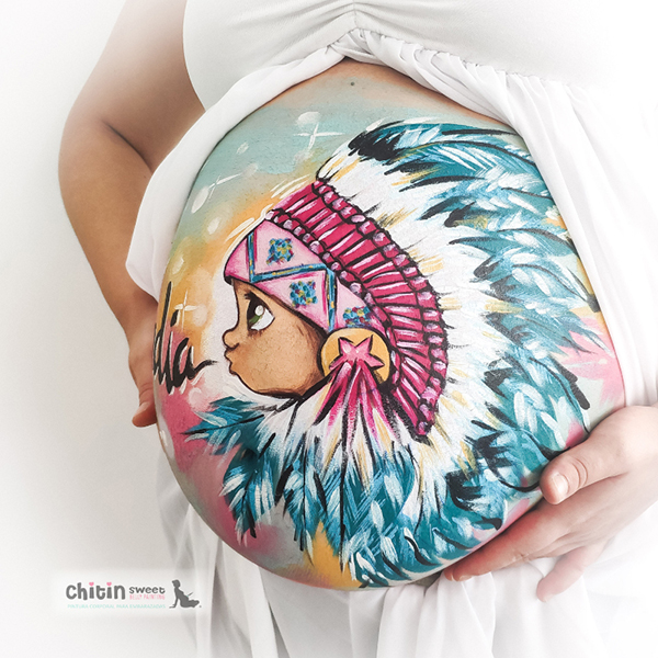 belly painting elda-embarazada